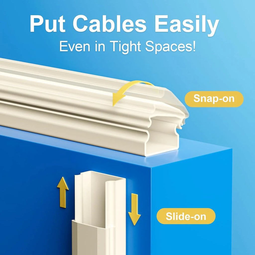 WarmHaven TV Cord Hider, 47In Cable Cover for 4 Cords, Beige A424