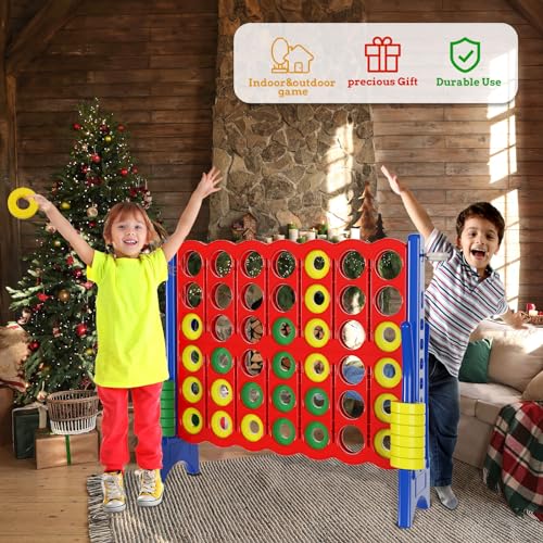 Oversized 4 in a Row Connect Game with Giant Carry Bag, 4 ft Wide, Indoor & Outdoor, Red & Blue I9291