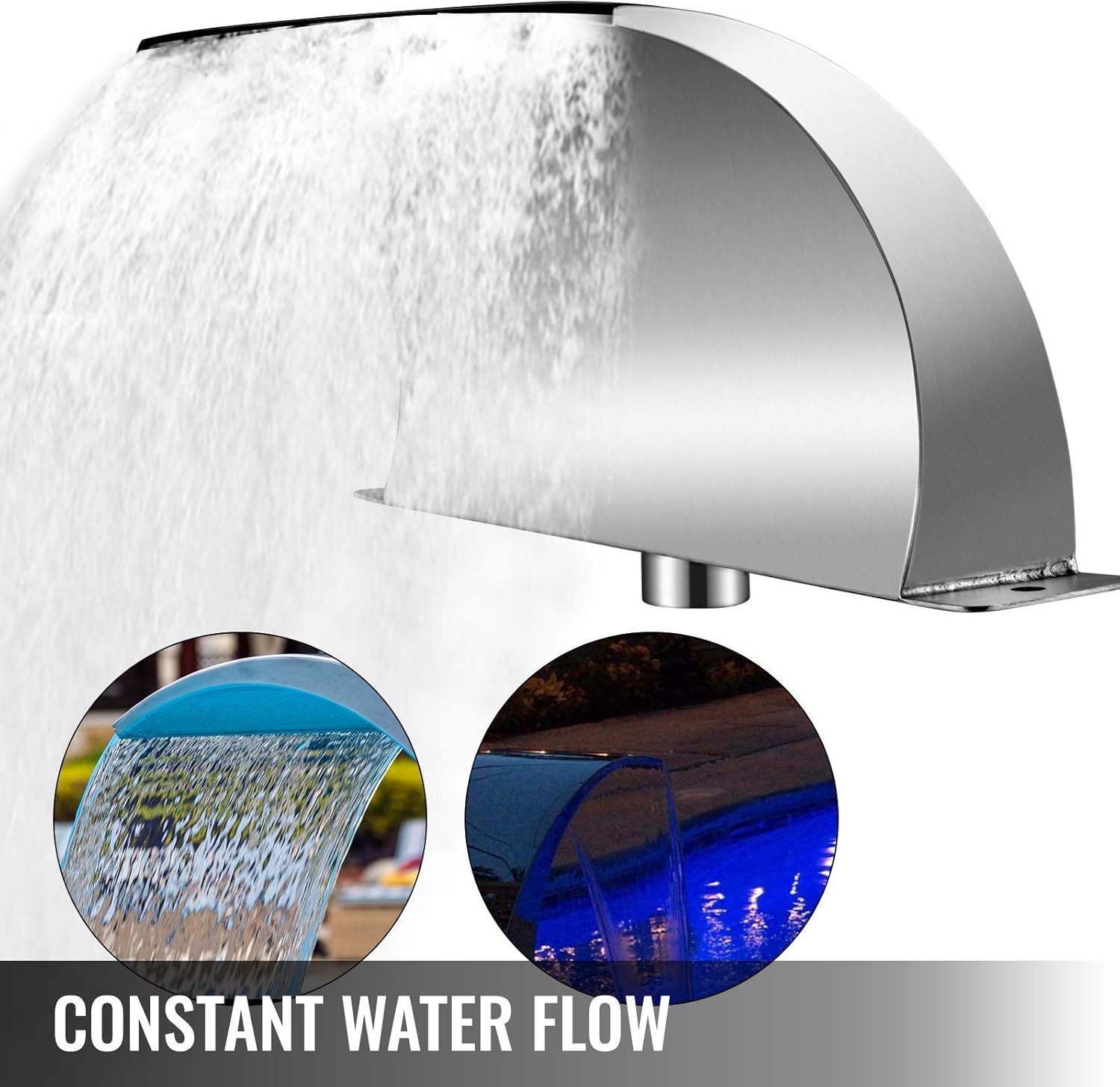 Stainless Steel Pool Fountain 7.9x4.5 Inch for Inground Pools Y480226