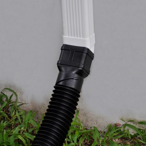 7ft Flexible Gutter Downspout Extension, 3" Drainage Pipe, Black, 1-Pack W36174