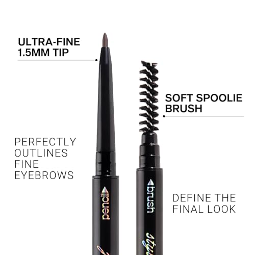 Magic 4 Fork Tip Eyebrow Pen with Dual-ended Brush, Waterproof, Gray Brown A700