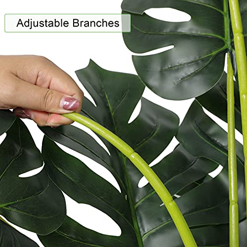 VIAGDO Artificial Monstera Deliciosa Plant 4ft Tall, Faux Tropical Palm for Home Office Decor F5082