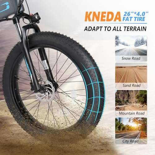 PEXMOR Electric Bike for Adults, 750W Full Suspension, 26" Fat Tire Foldable M386577