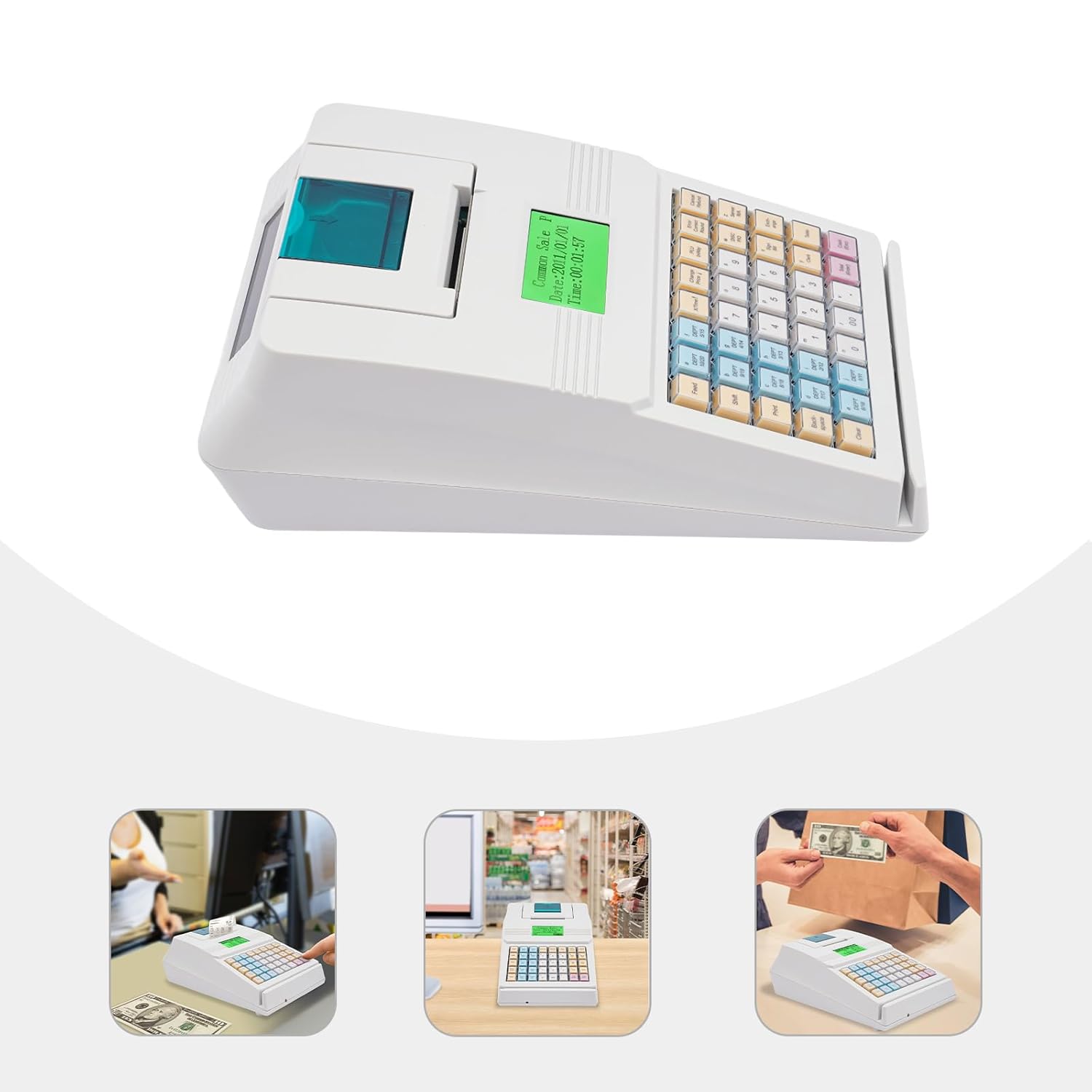 Cash Register with 8-Digit LED Display, 48 Keys for Small Business P471603