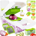 Pro-Series 20-in-1 Vegetable Chopper w/Container, Cheese Grater Hand Crank, Box Mandoline Slicer Food Cutter Shredder Mandolin for Veggie Onion Salad Fruit Potato (Kitchen Gadget & Essential)