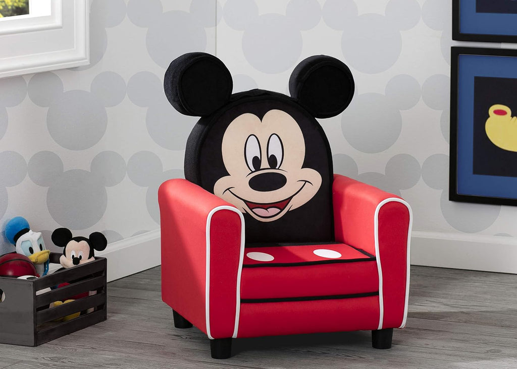 Delta Children Upholstered Kids Chair, Disney Mickey Mouse, Wood Z448