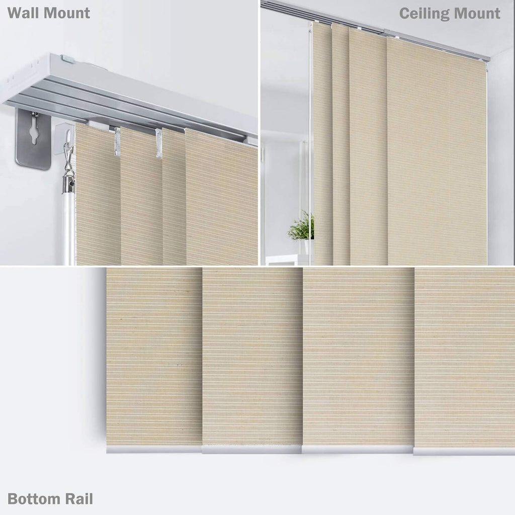 GoDear Design Adjustable Panel Track Sliding Glass Door Blinds 45.8"-86" W x 96" H W83166