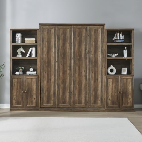 Wood Murphy Bed Cabinet Space-Saving Wall Bed for Apartments and Home Office R16535