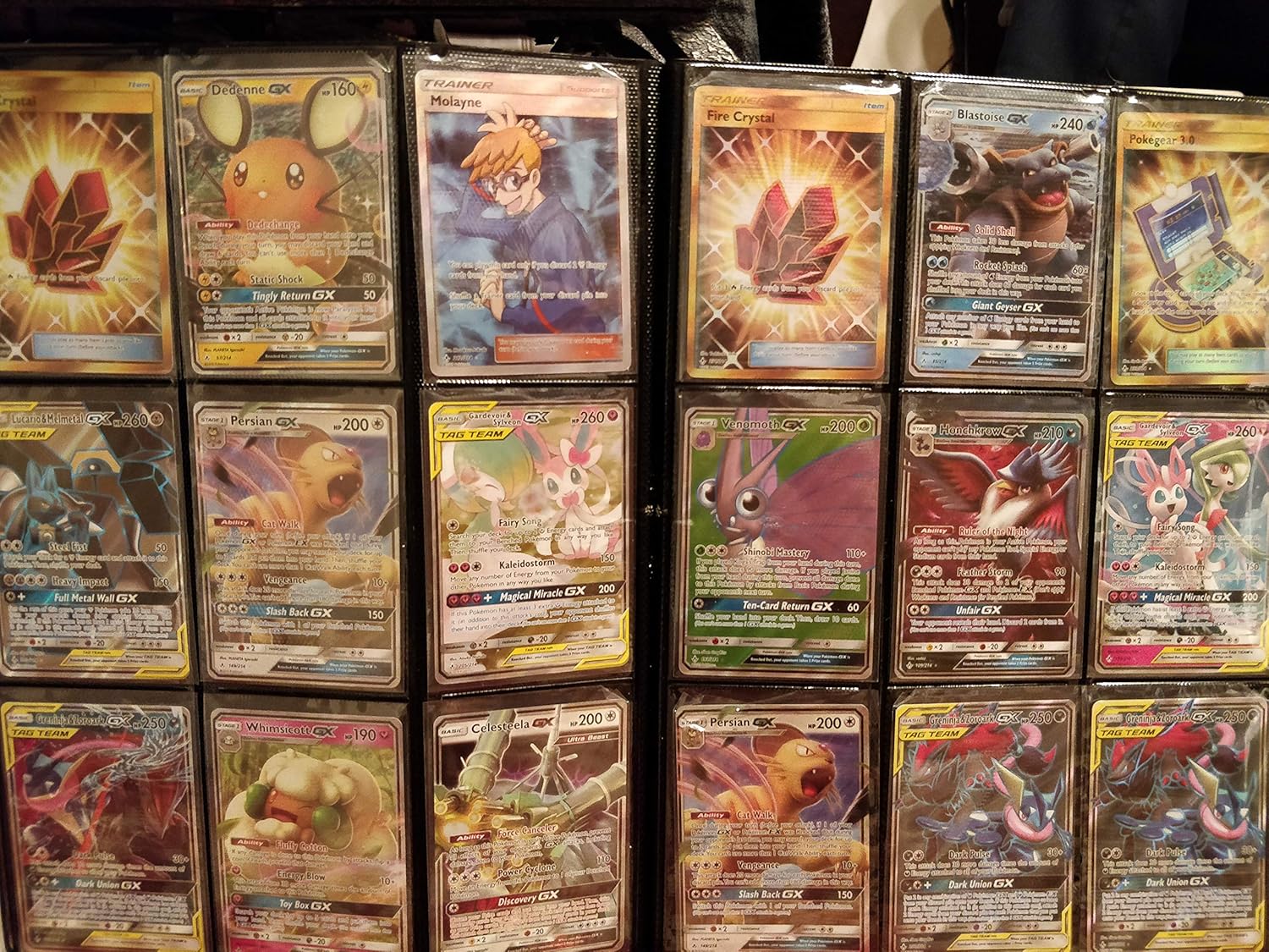 Pokemon Rainbow Rare Cards Binder Collection with 5 Foils, EX, GX, FA, Secret Rare B19746