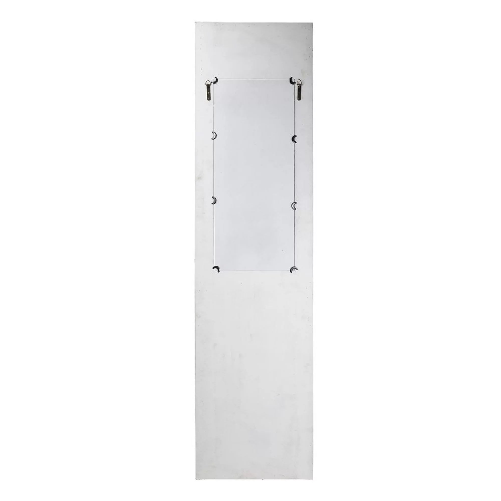 CC Home Furnishings 76" White Distressed Wooden Rectangular Wall Mirror Q6757