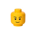 LEGO Iconic Storage Head Large, Stackable Storage Box, 8,5 L, Yellow, Happy Boy