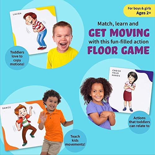 Action Kids Floor Game Memory Matching Card Game for Toddlers V99326