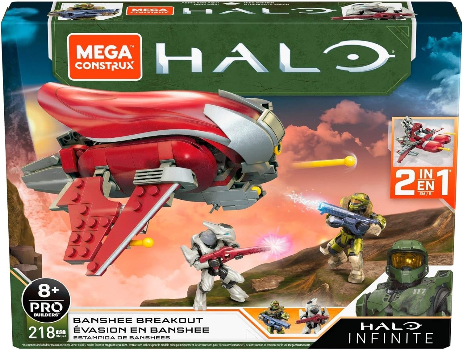 Mega Construx Halo Banshee Breakout Vehicle Construction Set with Spartan Recon Figure I795830