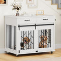 YITAHOME Dog Kennel Furniture for 2 Dogs, 39 inch Double Dog Crate with Storage Drawers, Indoor Wooden Dog House Heavy Duty for 2 Small Medium Dogs, Brown