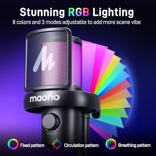 MAONO Wireless Microphone for PC, Gaming, Streaming, Podcast (DM40-Black) G850723