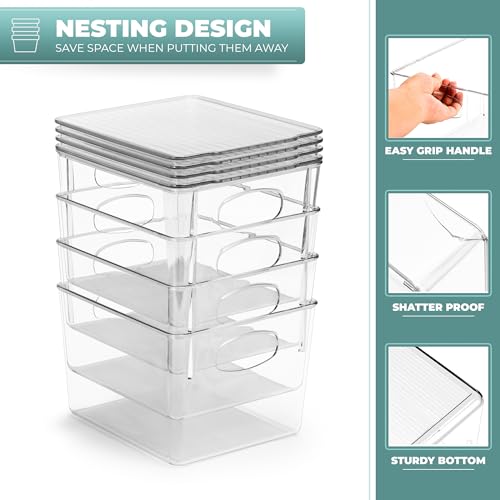 Sorbus Small Plastic Storage Bins Clear 2 Pack L659