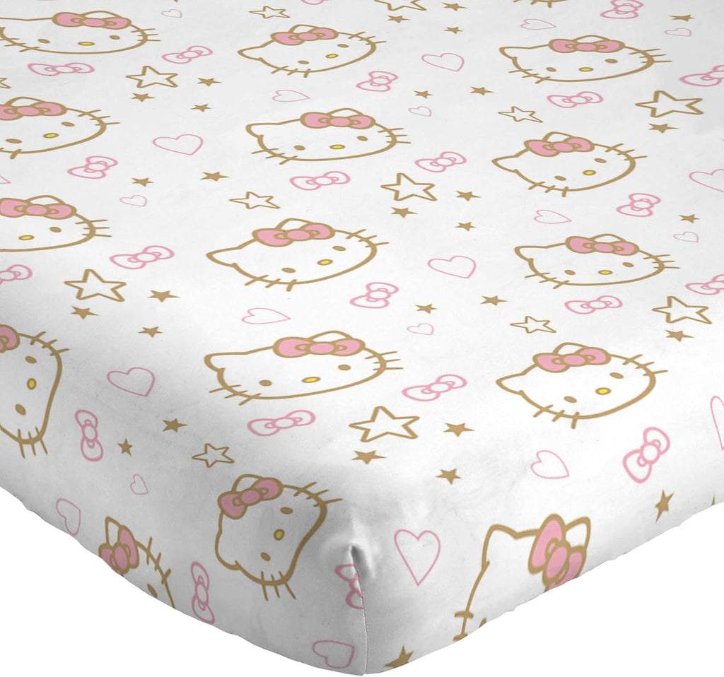 Hello Kitty Twin Size Sheet Set - 3 Piece Microfiber Bedding with Reversible Pillow Covers Y868097