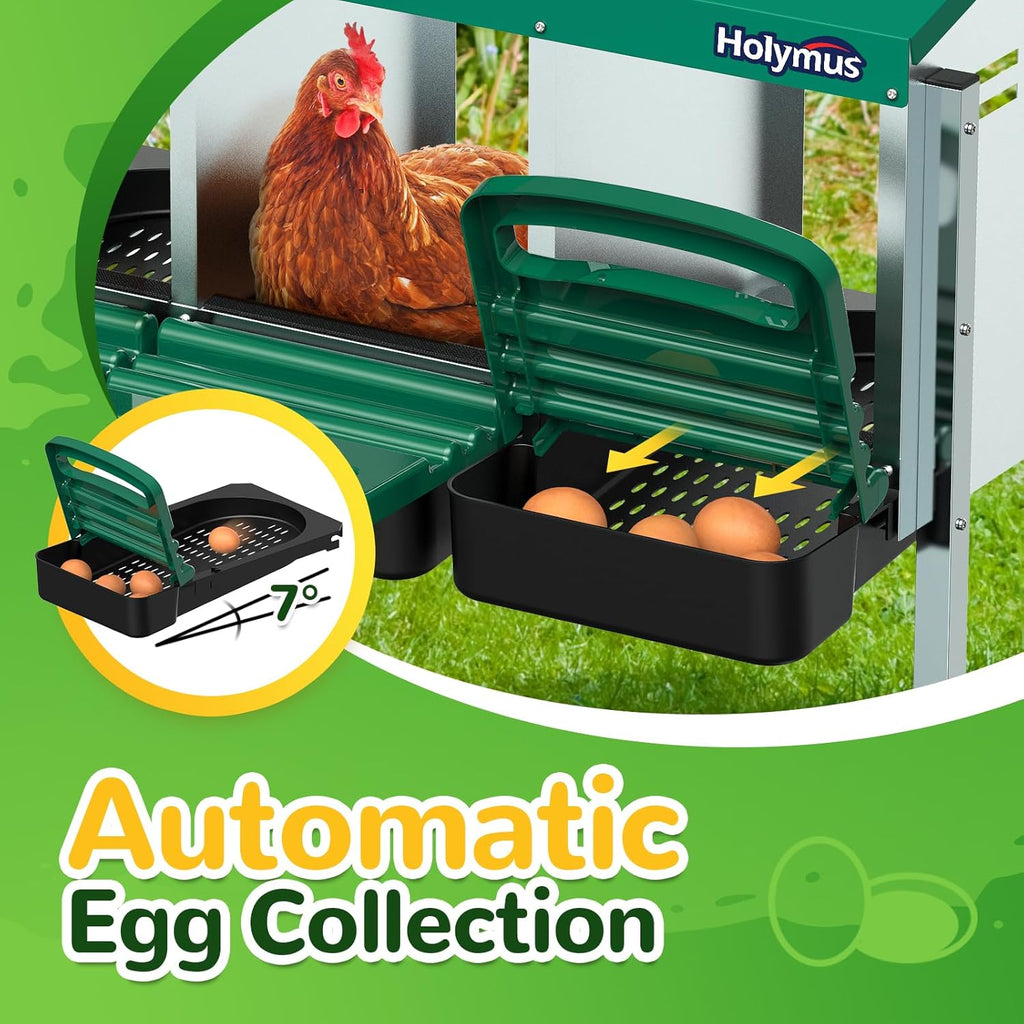 Chicken Nesting Box with Metal Legs, 3 Holes, Green P6033