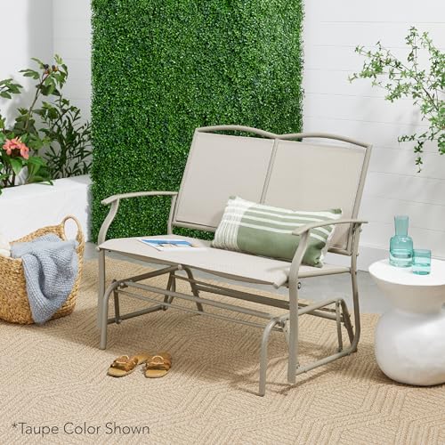 Best Choice Products 2-Person Outdoor Patio Swing Glider Bench with Textilene Fabric, Steel Frame P418487