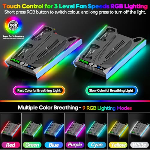 PS5 Stand with Cooling & Charging Station for Disc & Digital Console U78876