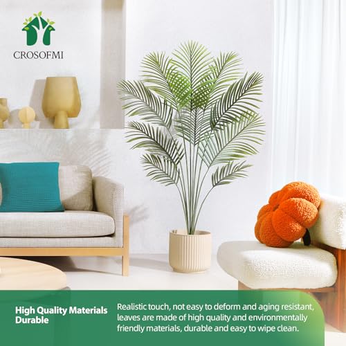 CROSOFMI Artificial Areca Palm Tree 6 Feet Fake Tropical Plant in Pot, 2 Pack C854306