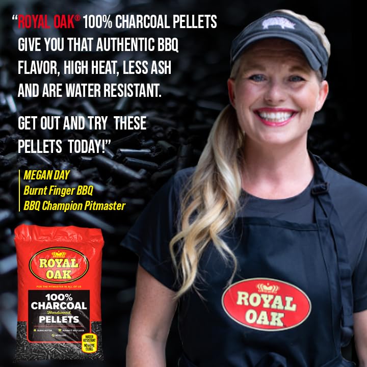 Royal Oak 100% Charcoal Hardwood Pellets for Grilling and Smoking, 30 lb Bag L83649