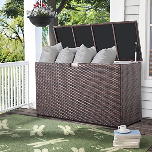 Super Patio Outdoor Storage Box, Brown Wicker, 88 Gallon O9653