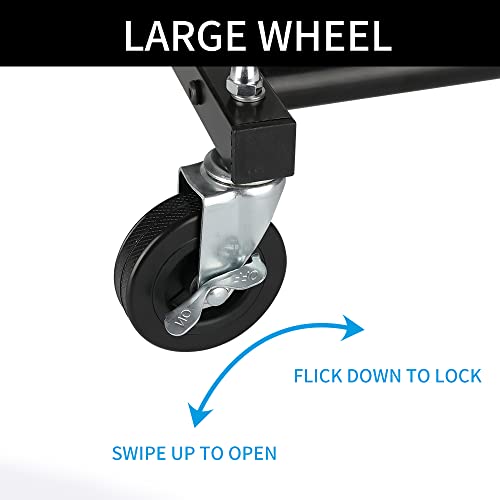 59" H Portable Black Rolling Garment Rack with Lockable Wheels R383