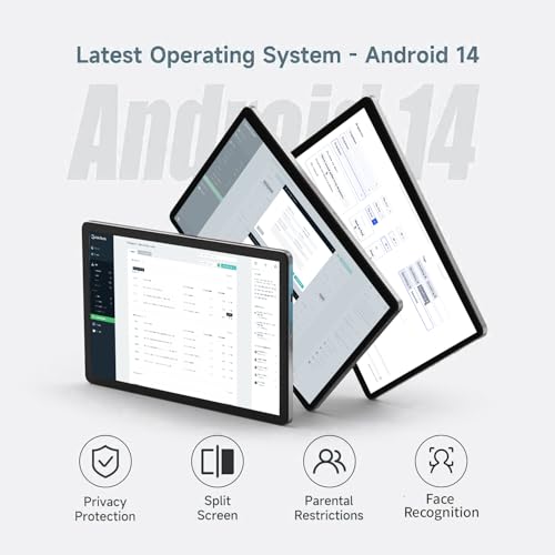 Android 14 Tablet 64GB, 10.1 inch, Octa-Core with Keyboard Case P5598
