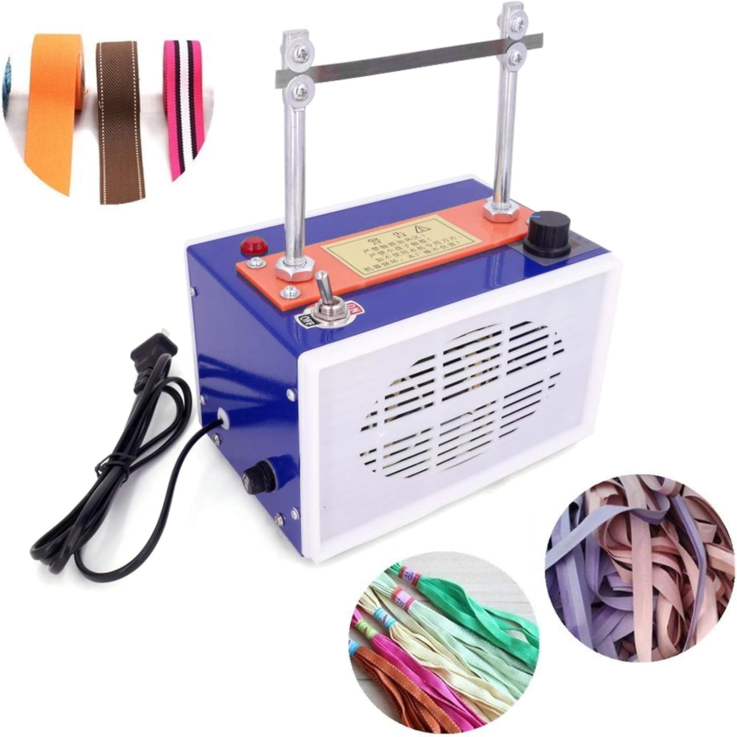 Heavy Duty Hot Knife Rope Cutter, 110V Desktop Ribbon Cutting Machine with 3 Blades L433
