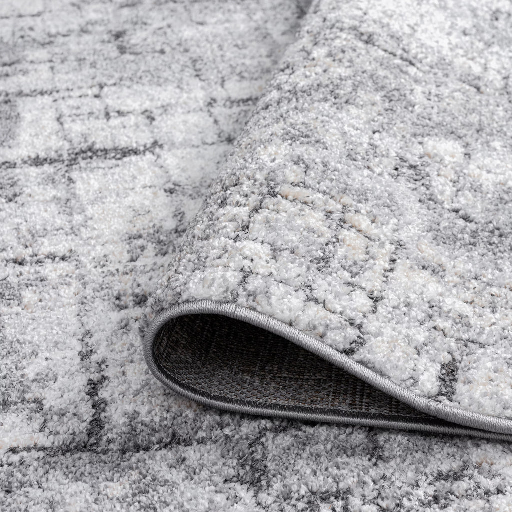 Contemporary 8x10 Abstract Beige Gray Area Rug Y98920