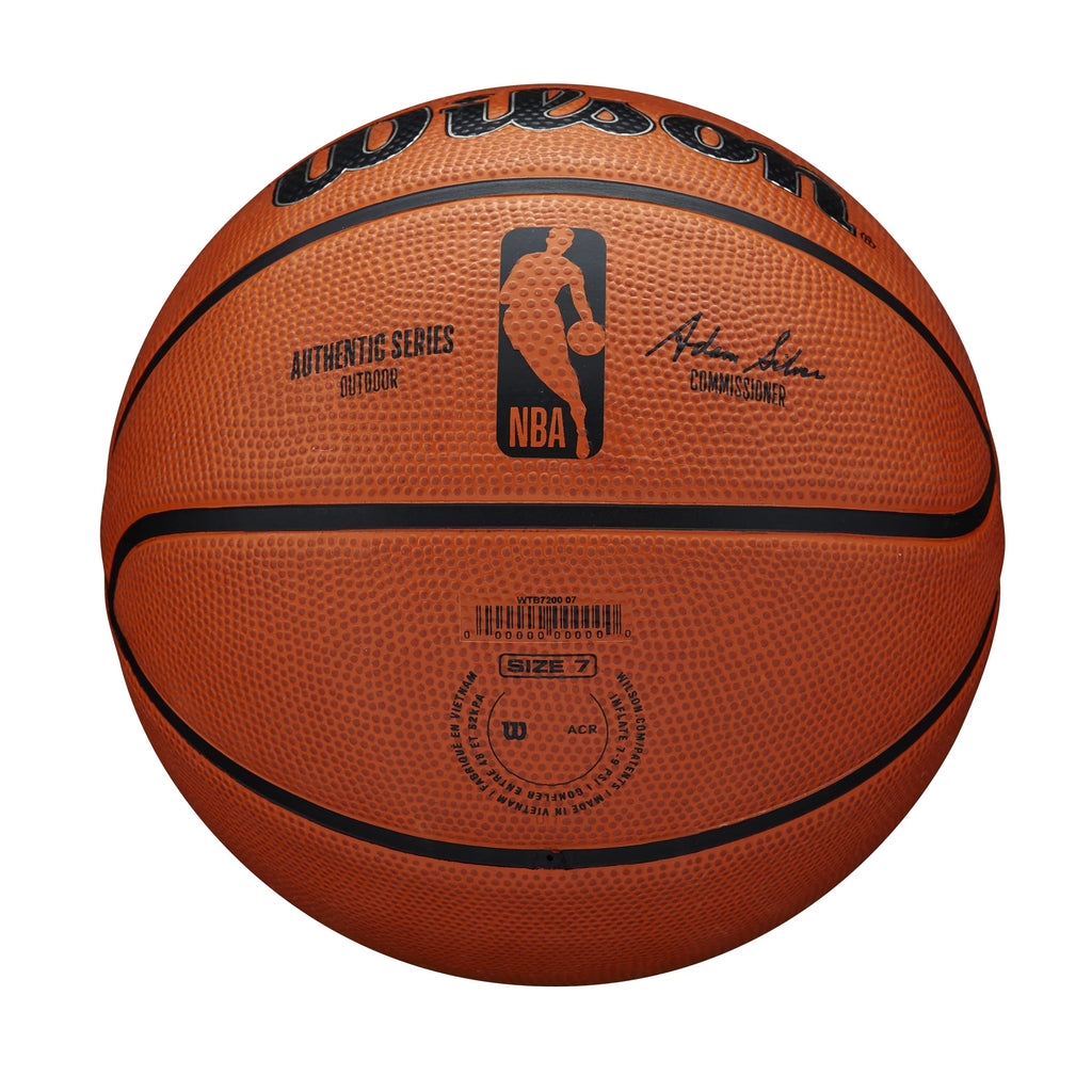 Wilson NBA Authentic Outdoor Basketball, Brown, 29.5 in W549