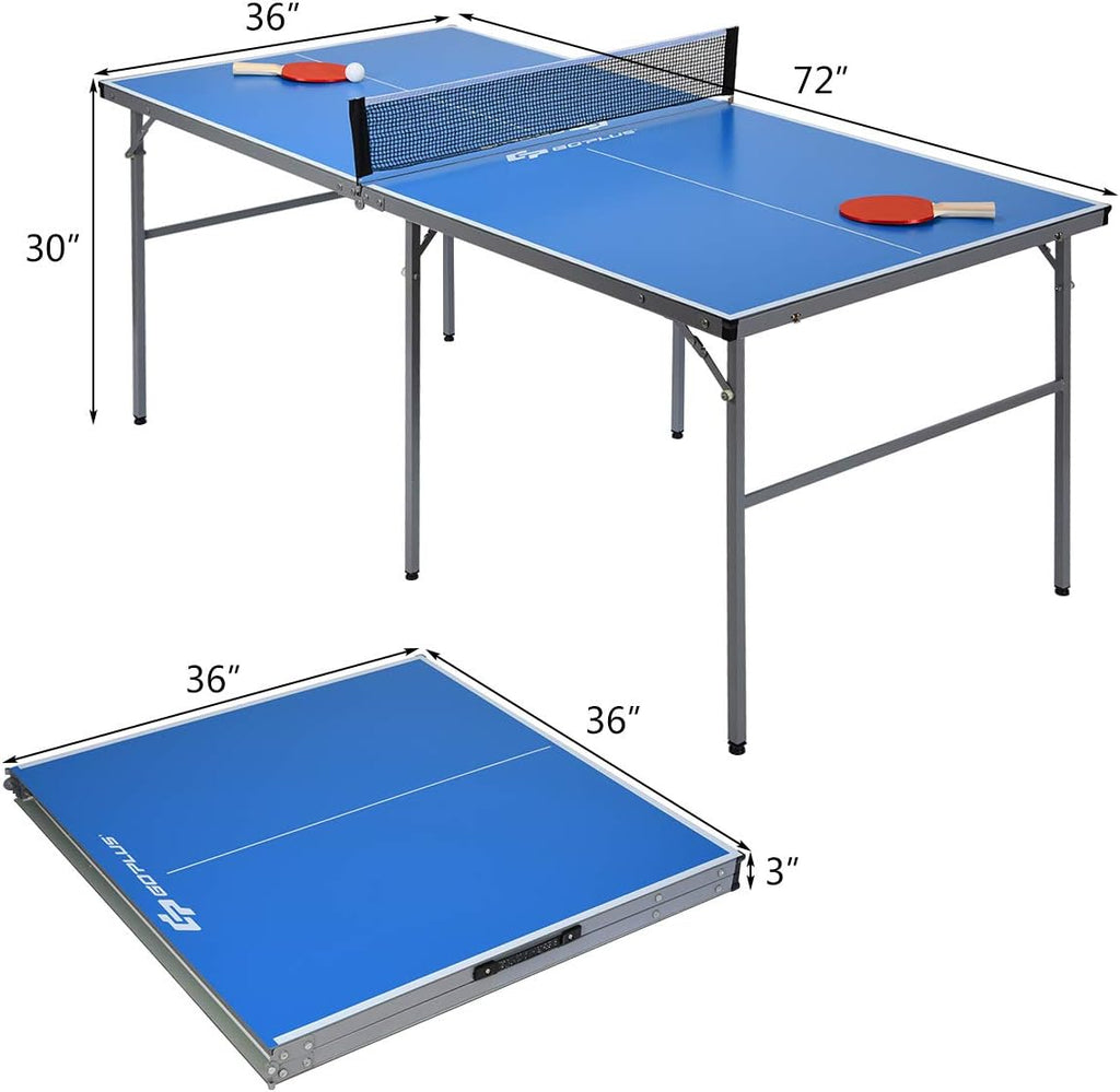 Goplus Foldable Ping Pong Table with Net, 2 Paddles and Balls C97218
