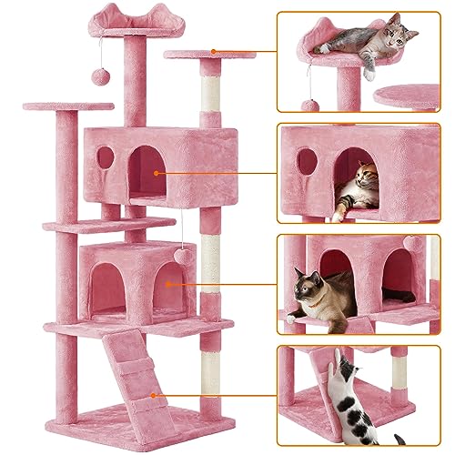 Yaheetech 54in Cat Tree Tower Condo Furniture with Scratch Post Y196