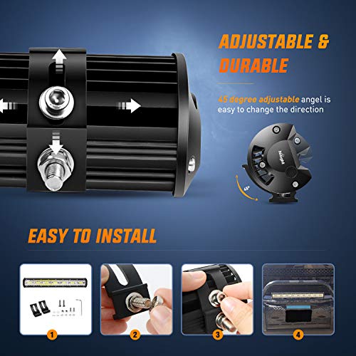 Nilight 18024C-A 420W 20Inch Triple Row LED Light Bar for Trucks, White F37862