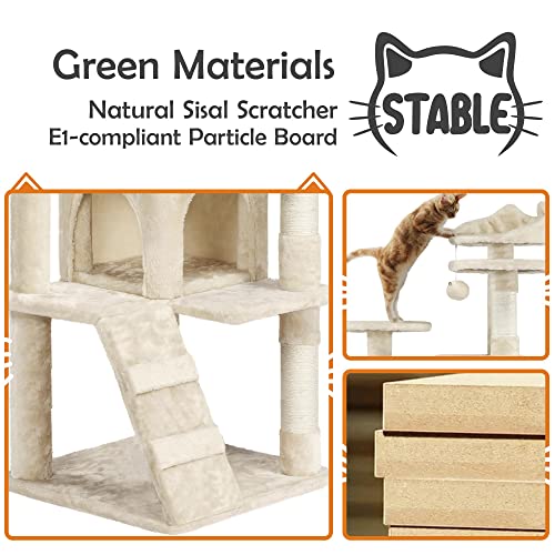 Yaheetech 54in Cat Tree Tower Condo Furniture with Scratch Post Y196