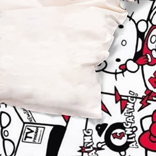 DIEZ Kawaii Bedding Set for Girls, Cat Kitty Printed Quilt Cover with 2 Pillowcases P2691