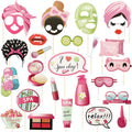 Konsait 26 PCS Spa Party Photo Booth Props, Kids Spa Party Supplies for Girls Women, Spa Party Decorations, Spa Birthday Party Supplies for Girls, Makeup Party Decorations, Slumber Party Supplies