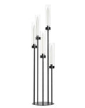 Matte Black 5 Arm Candelabra with Acrylic Shades for Table Centerpiece W6999