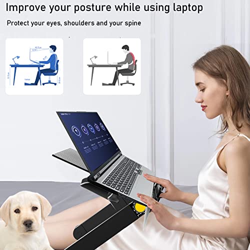 Uten Laptop Stand, Adjustable Ergonomic Holder with Mouse Pad, Compatible with 10-15.6" Laptops F554663