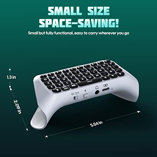 TiMOVO Multi-Color RGB Backlight Keyboard for PS5 Controller, Wireless Bluetooth Chatpad, Black V9833