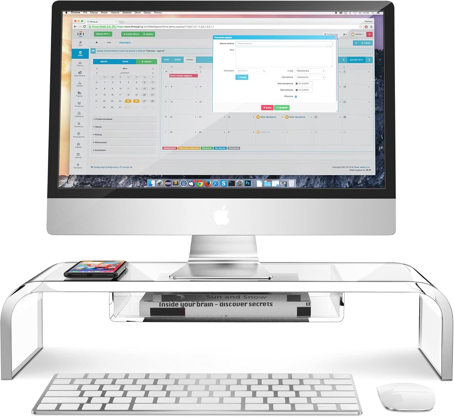 Clear Acrylic Monitor Stand Riser with Storage C979058