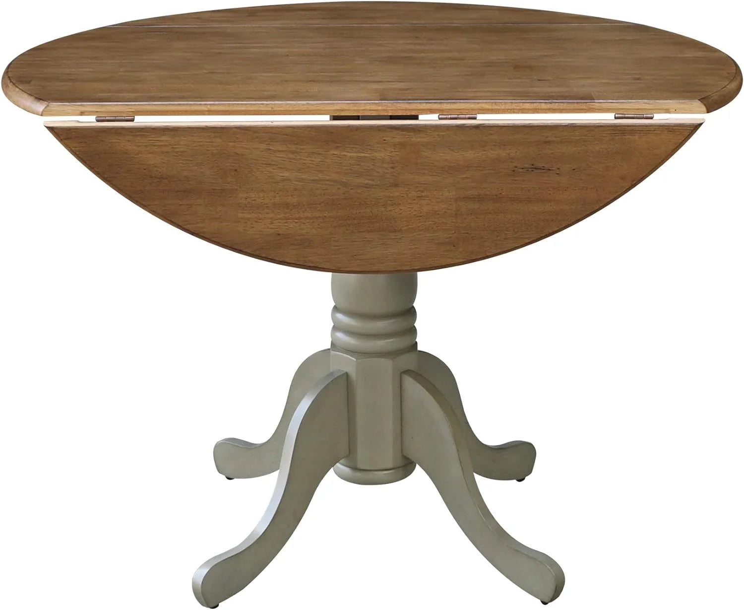 Inch Dual 42 Drop Leaf Dining Table, Distressed Hickory/Stone K77012