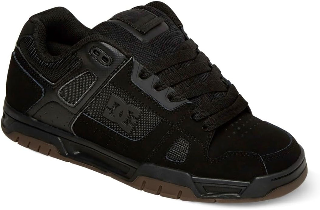 DC Men's Stag Low Top Skate Shoe, Black/Gum, 11 D US W219777