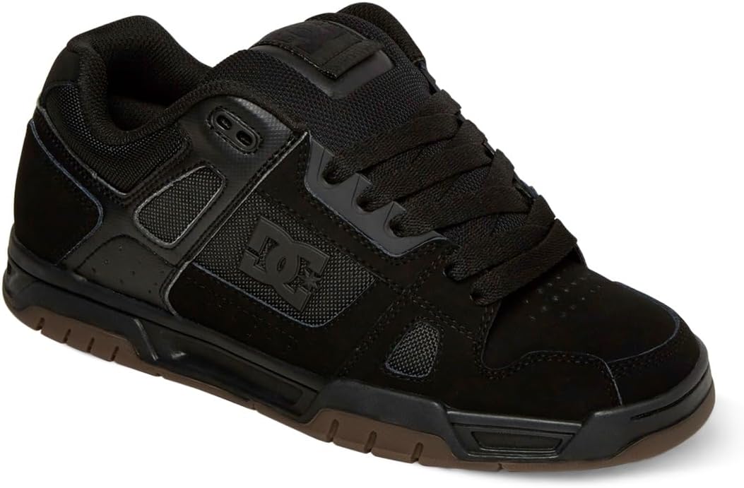 DC Men's Stag Low Top Skate Shoe, Black/Gum, 11 D US W219777