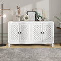 2-Door Storage Cabinet, Buffet Sideboard, Buffet Cabinet, Sideboard Cabinet with Metal Legs and Adjustable Shelves, Multifunctional Cabinet Furniture for Dining Room Living Room Entryway, White