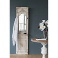 CC Home Furnishings 76" White Distressed Classic Vintage Antique Style Wooden Framed Rectangular