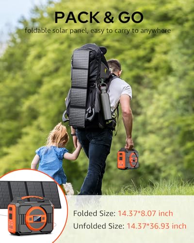 Solar Powered Generator 300W Portable Power Station with 40W Solar Panel P8781