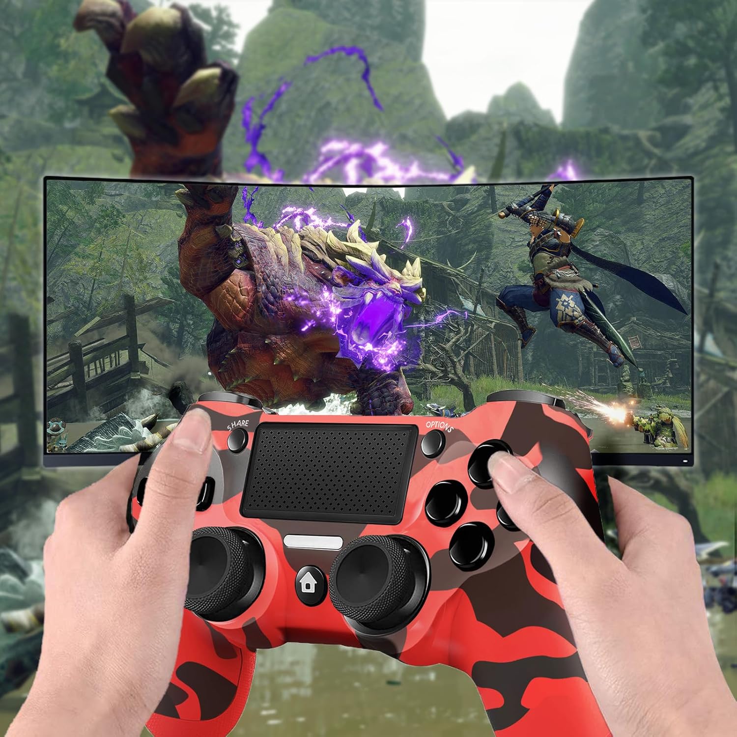 Wireless Controller for PS4 / PS4 Slim / PS4 Pro with Dual Vibration Z115
