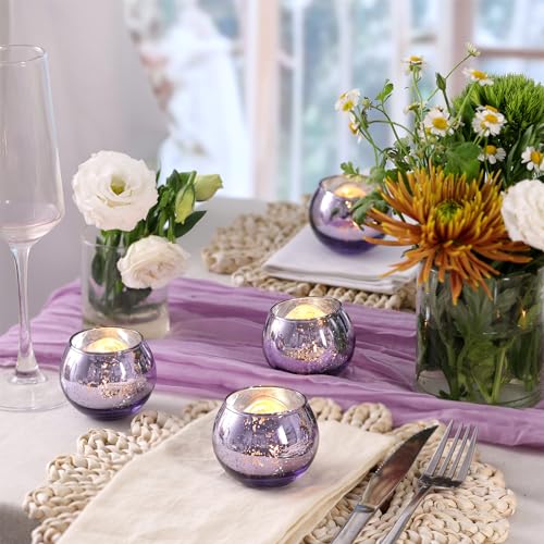 Volens Round Gold Mercury Glass Votive Candle Holders, Set of 12 N571280